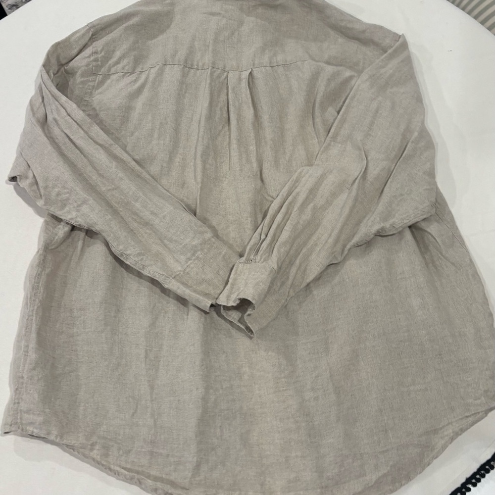 100% Linen Button up Shirt Turnbury men's long-sleeve - Picture 4 of 4